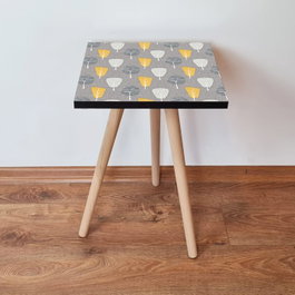 Hanah Home Mesa Auxiliar Gris y Blanco